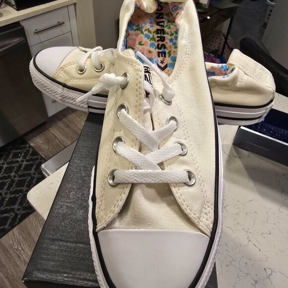 NEW Converse Chuck Taylor All Star Shoreline Slip-On Cream Womens Sz 9 A14970C - Picture 2 of 13